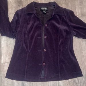 Dark Purple Button Up Top / Light Jacket